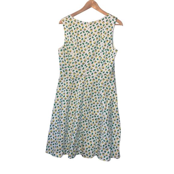 Boden White Dress with Lemon And Lime Print sz 8 - Picture 5 of 9